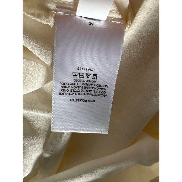 Express Lace Puff Mutton Sleeve Top Long Sleeve Blouse Women L Cream Keyhole NEW - Picture 7 of 8